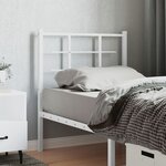 vidaXL Tête de lit métal blanc 80 cm