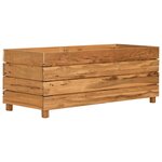 vidaXL Lit surélevé 100x40x38 cm bois de teck recyclé et acier