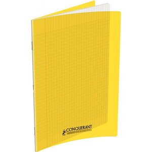 Cahier 140 pages seyès 90 g couverture polypropylène jaune format 24 x 32 cm CONQUERANT
