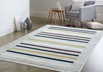 Tapis de salon à rayures 160 x 230 cm - Beige