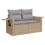 vidaXL Ensemble de Canapés de Jardin 11 Pièces avec Coussins en Rattan Poly Beige Acacia