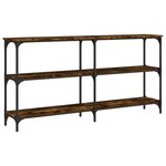vidaXL Table console chêne fumé 150x29x75 cm bois d'ingénierie