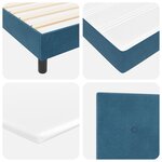 Lit Box Spring vidaXL avec Matelas Bleu Foncé 140x190 cm Velours