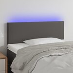 vidaXL Tête de lit à LED Gris 100x5x78/88 cm Similicuir