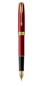 PARKER Sonnet Stylo plume laque rouge Plume moyenne encre noire Coffret cadeau