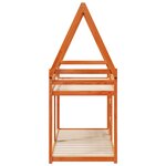 vidaXL Lit superposé avec toit cire marron 75x190cm bois massif de pin