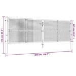 vidaXL Portail en maille de jardin Acier galvanisé 400 x 175 cm Gris