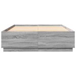 vidaXL Cadre de lit avec lumières LED sonoma gris 150x200 cm