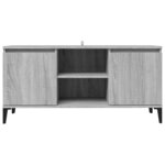 vidaXL Meuble TV avec pieds en métal Sonoma gris 103 5x35x50 cm