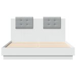 vidaXL Cadre de lit avec tête de lit blanc 135x190cm bois d'ingénierie