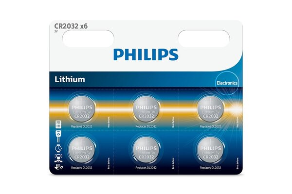 Philips piles cr2032 x6