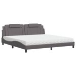 vidaXL Lit avec matelas gris 200x200 cm similicuir
