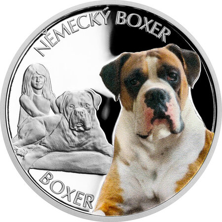 Pièce de monnaie en Argent 1 Dollar g 31.1 (1 oz) Millésime 2023 Dog Breeds GERMAN BOXER