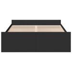 vidaXL Cadre de lit à tiroirs noir 140x190 cm bois d'ingénierie