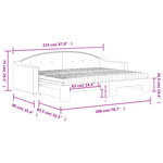 vidaXL Lit de jour avec gigogne et matelas gris foncé 80x200 cm tissu
