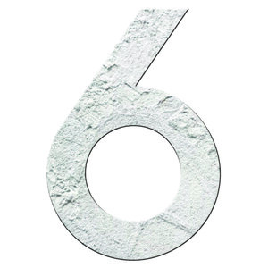 Numéro 6- Numéro adhésif pour boîtes aux lettres- Pierre véritable 50 mm  Albatre