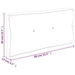 vidaXL Coussin de palette motif à carreaux gris 80x40x12 cm tissu