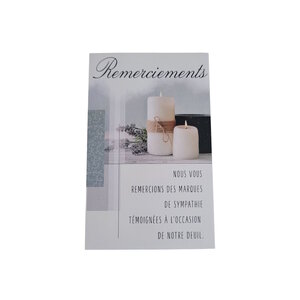 Carte De Voeux - Condoléances - 5 Cartes Remerciements Bougies