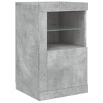 vidaXL Buffet avec lumières LED gris béton 164x37x67 cm