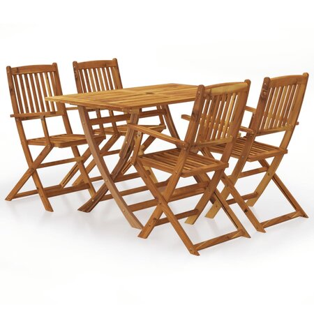 vidaXL Mobilier à dîner de jardin pliable 5 Pièces Bois d'acacia solide