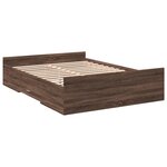 vidaXL Cadre de lit et tiroirs chêne marron 140x190 cm bois ingénierie