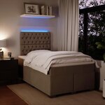 vidaXL Sommier à lattes de lit et matelas gris clair 120x190cm velours