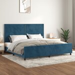 vidaXL Cadre de lit avec tête de lit Bleu foncé 200x200 cm Velours