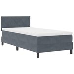 vidaXL Lit Box Spring avec Matelas & LED Gris Foncé 90x190 cm Velours