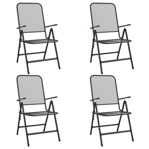 vidaXL Chaises pliables jardin lot de 4 Maille métallique Anthracite