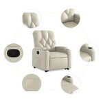 vidaXL Fauteuil inclinable Crème Similicuir
