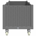 vidaXL Jardinière à roulettes gris clair 160x50x54 cm PP