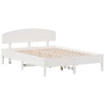 vidaXL Cadre de lit sans matelas blanc 150x200 cm bois de pin massif