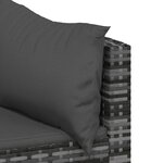 vidaXL Canapés d'angle de jardin et coussins 2 Pièces gris résine tressée