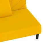 vidaXL Canapé-lit à 2 places avec deux oreillers Jaune Velours