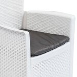 vidaXL Ensemble à manger d'extérieur 7Pièces Plastique Blanc Aspect rotin