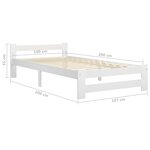 vidaXL Cadre de lit Blanc Bois de pin massif 100x200 cm