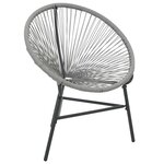 vidaXL Chaise de jardin sous forme de lune Résine tressée Gris