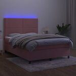 vidaXL Sommier à lattes de lit matelas et LED Rose 140x200 cm Velours