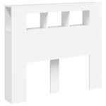 vidaXL Tête de lit à LED blanc 120x18 5x103 5 cm bois d'ingénierie