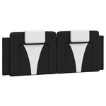 vidaXL Lit avec matelas noir et blanc 120x200 cm similicuir