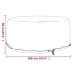 vidaXL Housse pour meubles de jardin 10 œillets Ø260x90 cm rond