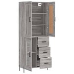 vidaXL Buffet haut Sonoma gris 69 5x34x180 cm Bois d'ingénierie