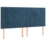vidaXL Cadre de lit avec tête de lit Bleu foncé 180x200 cm Velours