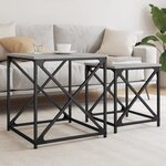 vidaXL Tables basses gigognes 2 Pièces sonoma gris bois d'ingénierie