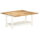 vidaXL Table basse extensible blanc 90x(45-90)x45 cm bois de manguier