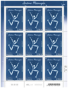 Feuille de 9 timbres - Jérôme Mesnager - Lettre verte