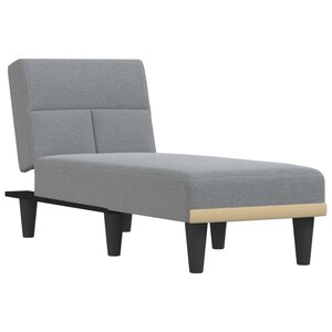 vidaXL Chaise longue gris clair tissu