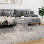 vidaXL Table basse avec lumières LED sonoma gris 50x50x40 cm