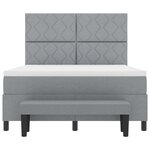vidaXL Lit avec sommier et banc gris clair 140x190 cm en tissu