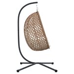 vidaXL Panier de chaise œuf suspendue avec support en café Poly Rattan